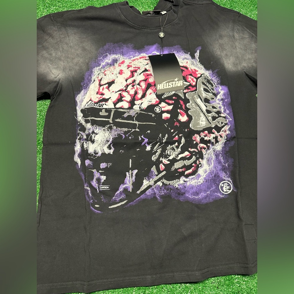 Hellstar Black Graphic Tee - Purple and Pink Design